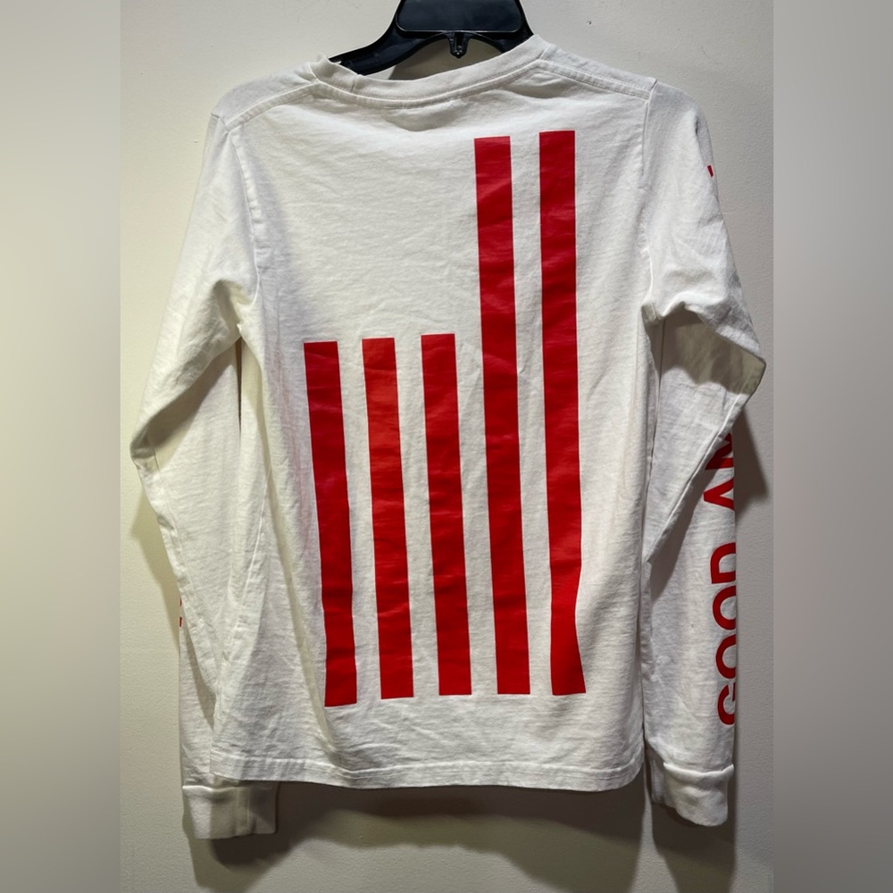 Good American Long Sleeve T-Shirt NWOT Size 1 Small Red Design USA Made